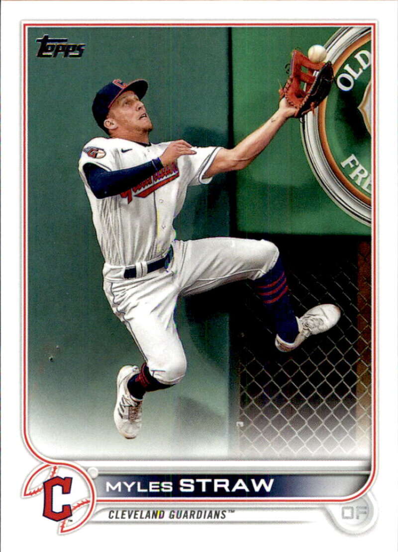 2022 Topps Baseball #654 Myles Straw Cleveland Guardians Image 1