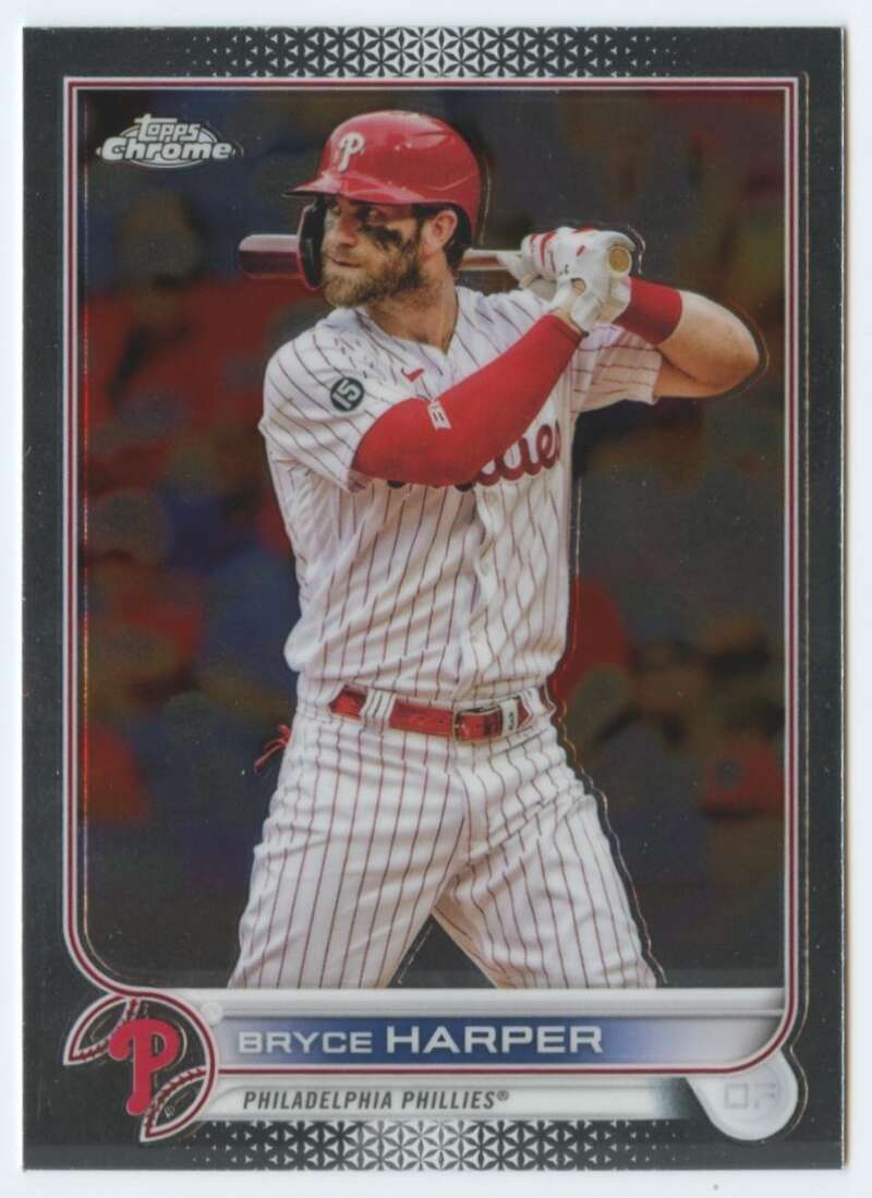 2022 Topps Chrome #220 Bryce Harper Philadelphia Phillies V91624 Image 1