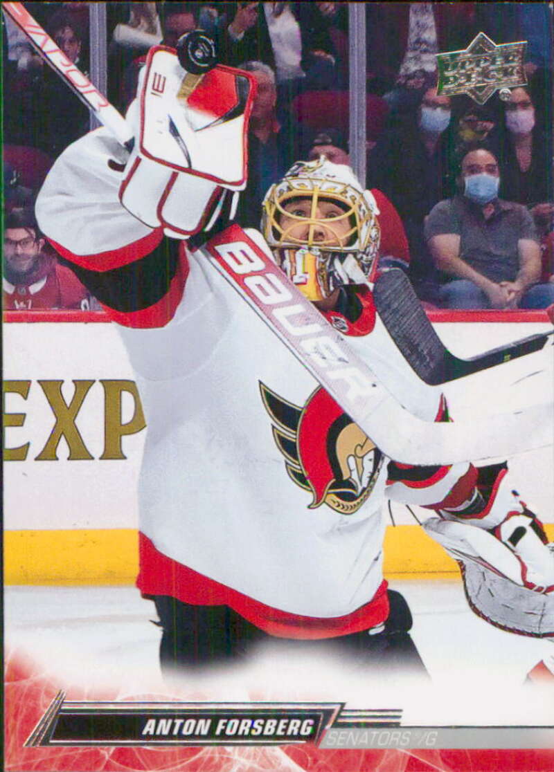2022-23 Upper Deck Hockey #128 Anton Forsberg Ottawa Senators Image 1