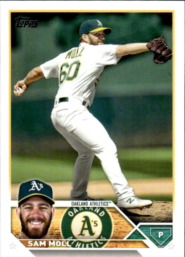 2023 Topps Baseball  #8 Sam Moll  Oakland Athletics  Image 1