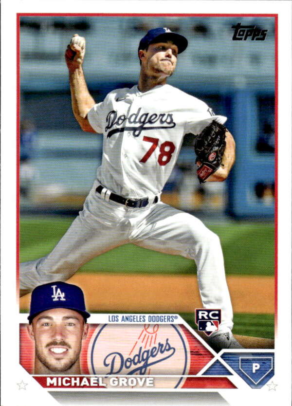 2023 Topps Baseball #15 Michael Grove RC Rookie Los Angeles Dodgers Image 1
