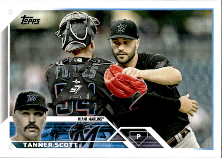 2023 Topps Baseball  #18 Tanner Scott  Miami Marlins  Image 1