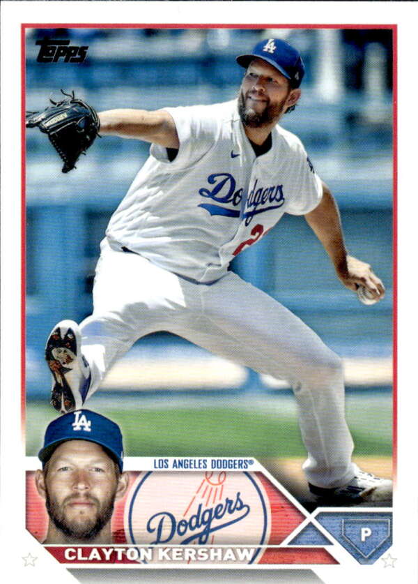 2023 Topps Baseball  #22 Clayton Kershaw  Los Angeles Dodgers  Image 1