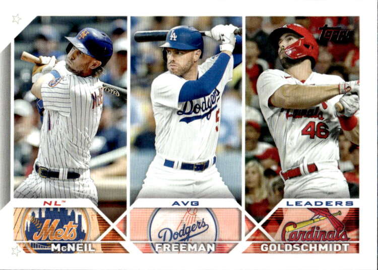 2023 Topps Baseball #43 Paul Goldschmidt/Freddie Freeman/Jeff McNeil Image 1