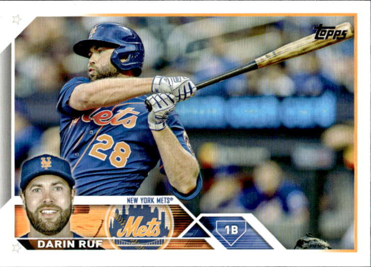 2023 Topps Baseball  #70 Darin Ruf  New York Mets  Image 1