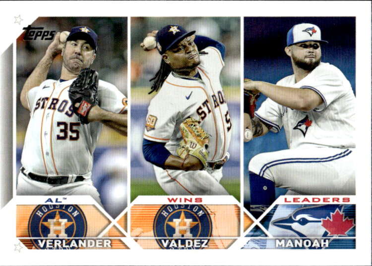 2023 Topps Baseball  #82 Framber Valdez/Justin Verlander/Alek Manoah   Image 1