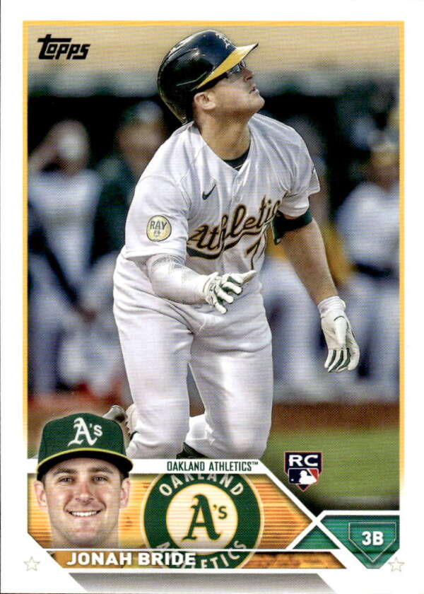 2023 Topps Baseball #95 Jonah Bride RC Rookie Oakland Athletics Image 1
