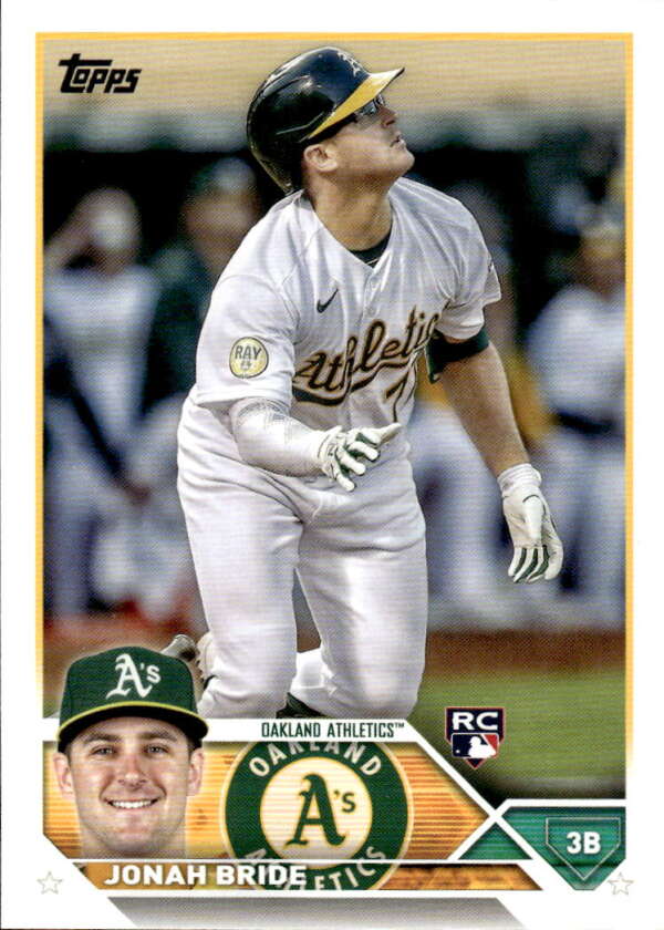 2023 Topps Baseball  #95 Jonah Bride  RC Rookie Oakland Athletics  Image 1