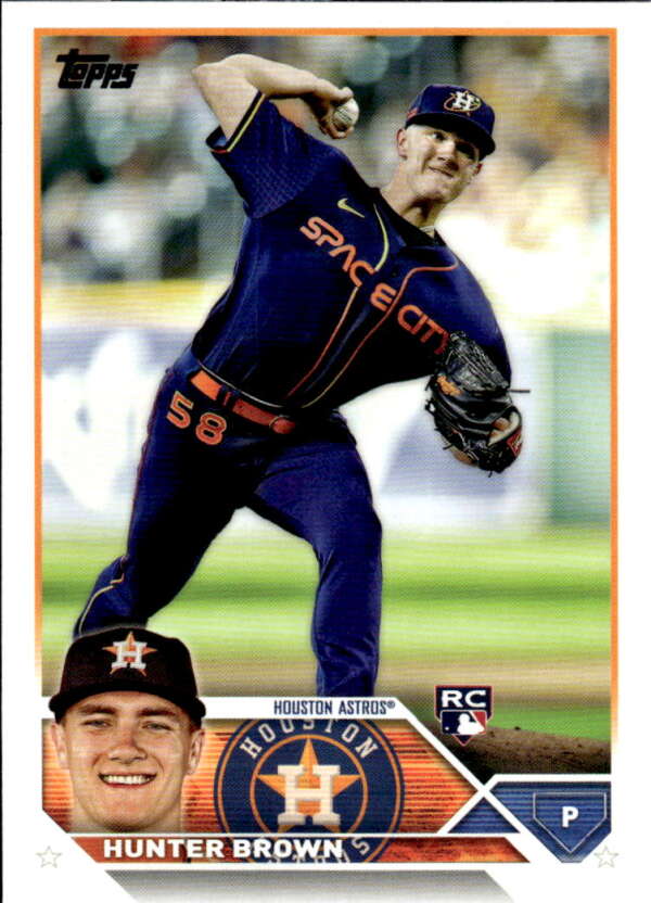 2023 Topps Baseball #111 Hunter Brown RC Rookie Houston Astros Image 1