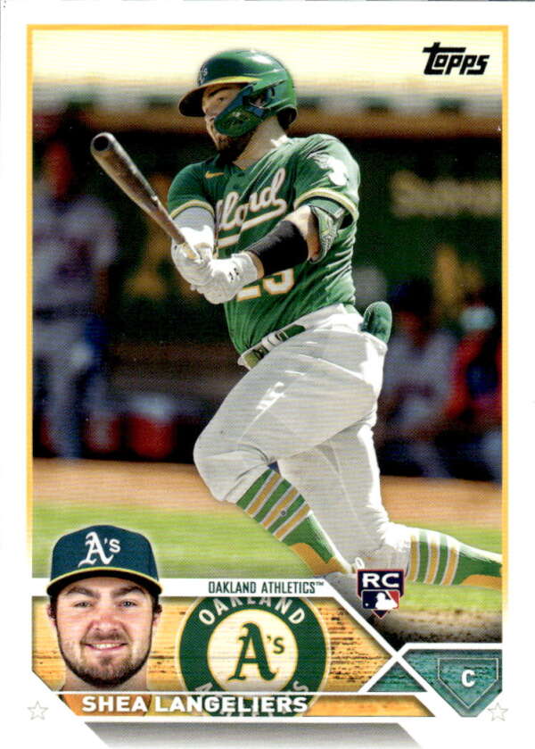 2023 Topps Baseball  #127 Shea Langeliers  RC Rookie Oakland Athletics  Image 1