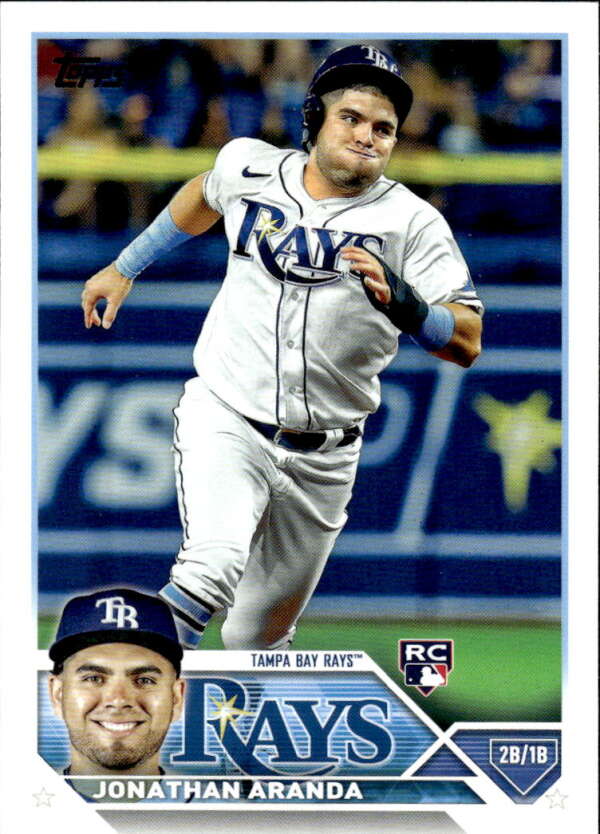 2023 Topps Baseball  #154 Jonathan Aranda  RC Rookie Tampa Bay Rays  Image 1