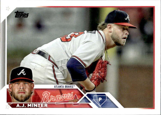 2023 Topps Baseball  #159 A.J. Minter  Atlanta Braves  Image 1
