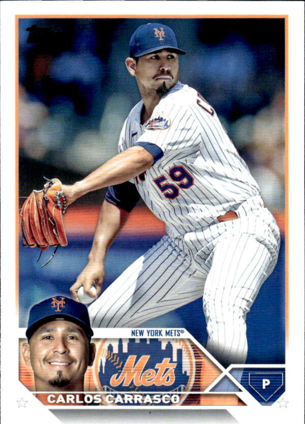 2023 Topps Baseball #161 Carlos Carrasco New York Mets Image 1