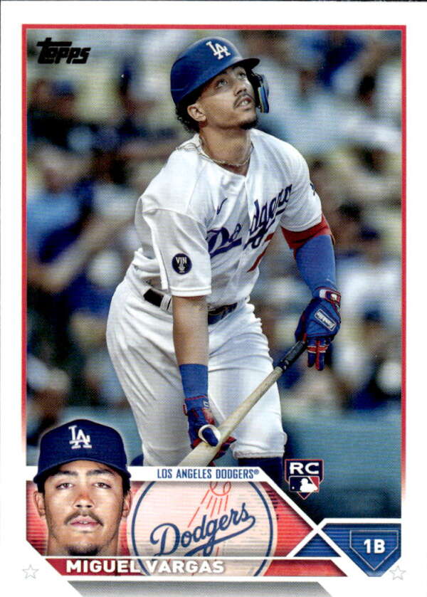 2023 Topps Baseball #163 Miguel Vargas RC Rookie Los Angeles Dodgers Image 1