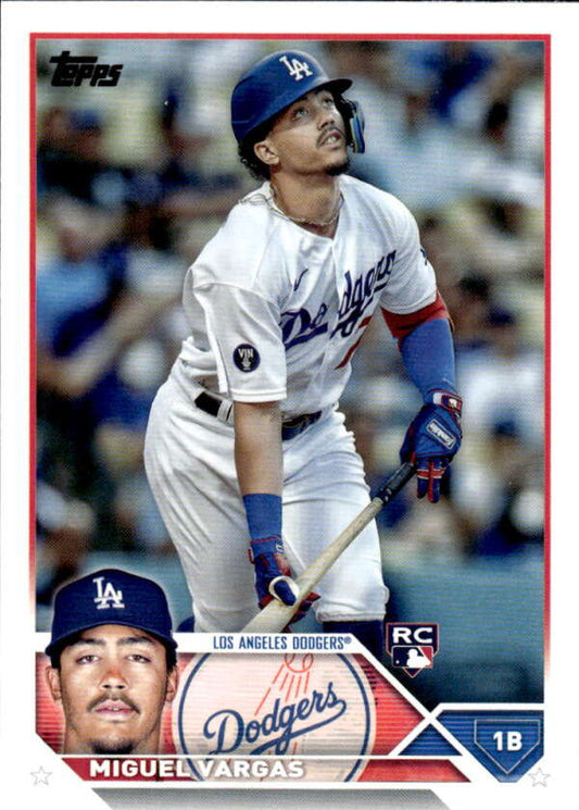 2023 Topps Baseball  #163 Miguel Vargas  RC Rookie Los Angeles Dodgers  Image 1