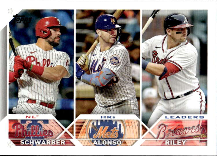 2023 Topps Baseball #178 Austin Riley/Kyle Schwarber/Pete Alonso Image 1