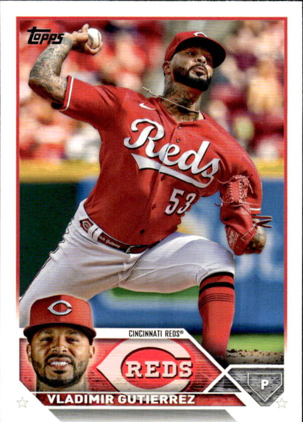 2023 Topps Baseball  #198 Vladimir Gutierrez  Cincinnati Reds  Image 1