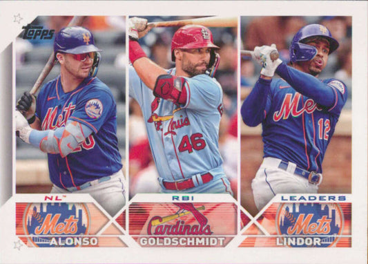 2023 Topps Baseball  #240 Paul Goldschmidt/Pete Alonso/Francisco Lindor   Image 1