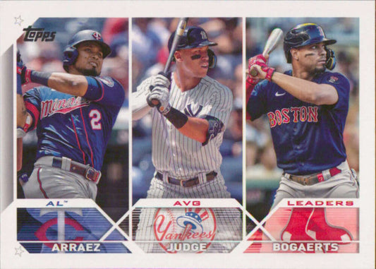 2023 Topps Baseball  #289 Luis Arraez/Aaron Judge/Xander Bogaerts   Image 1