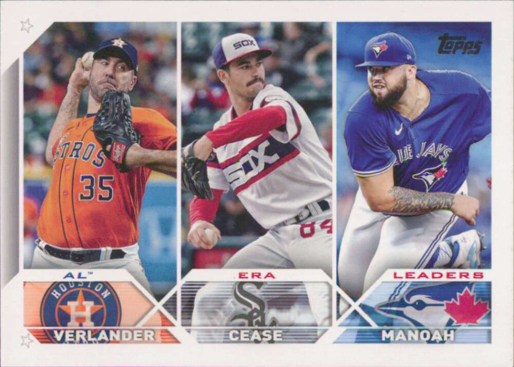 2023 Topps Baseball #311 Alek Manoah/Justin Verlander/Dylan Cease Image 1