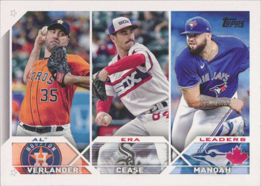2023 Topps Baseball  #311 Alek Manoah/Justin Verlander/Dylan Cease   Image 1