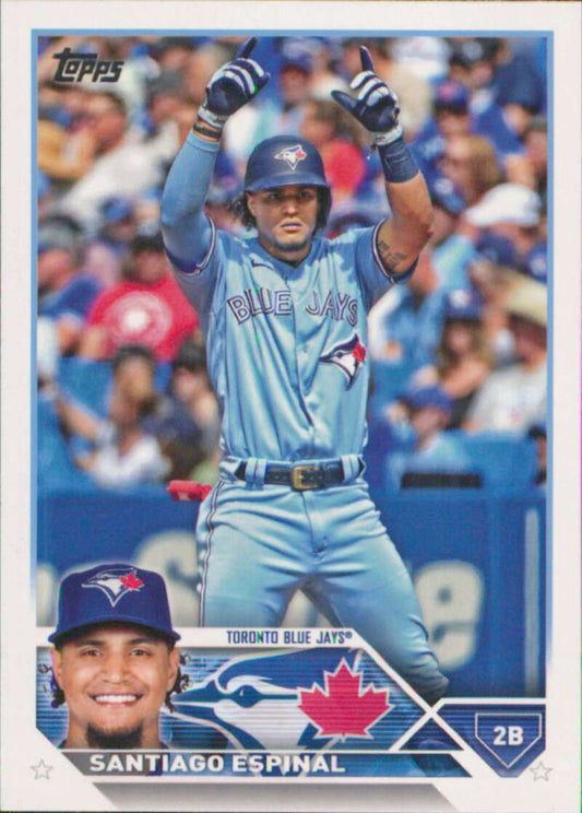 2023 Topps Baseball  #324 Santiago Espinal  Toronto Blue Jays  Image 1