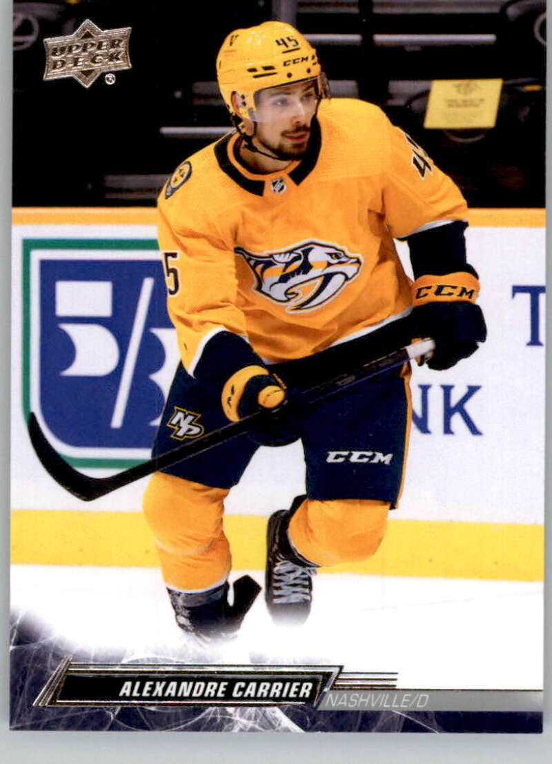 2022-23 Upper Deck Hockey #352 Alexandre Carrier Nashville Predators Image 1
