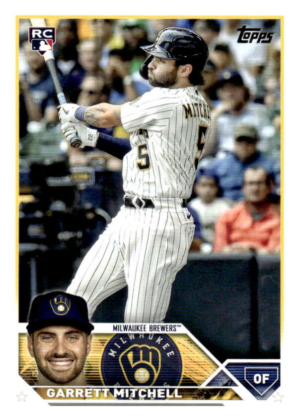 2023 Topps Baseball #359 Garrett Mitchell RC Rookie Milwaukee Brewers Image 1