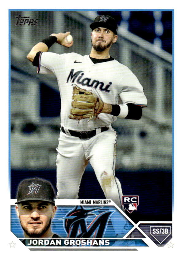2023 Topps Baseball #386 Jordan Groshans RC Rookie Miami Marlins Image 1