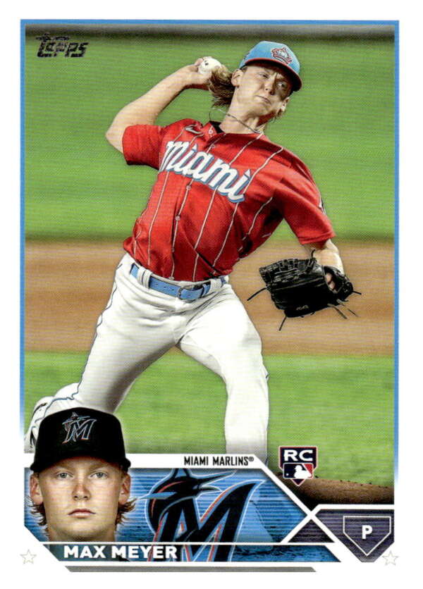 2023 Topps Baseball #388 Max Meyer RC Rookie Miami Marlins Image 1