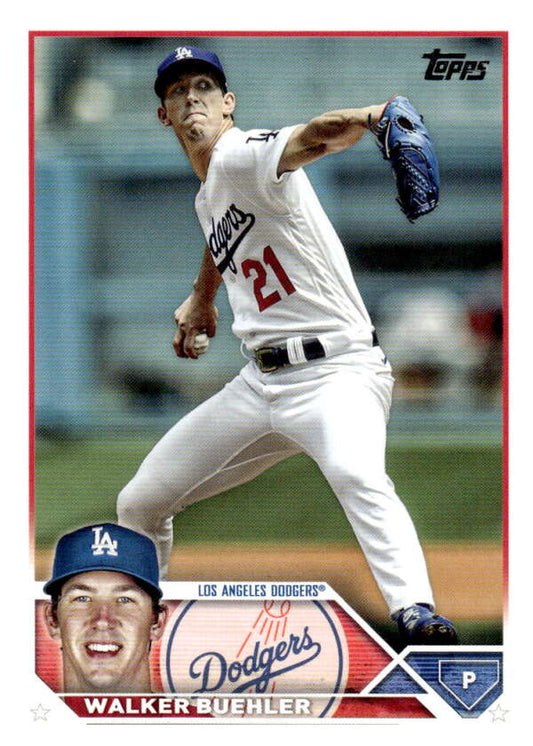 2023 Topps Baseball  #391 Walker Buehler  Los Angeles Dodgers  Image 1