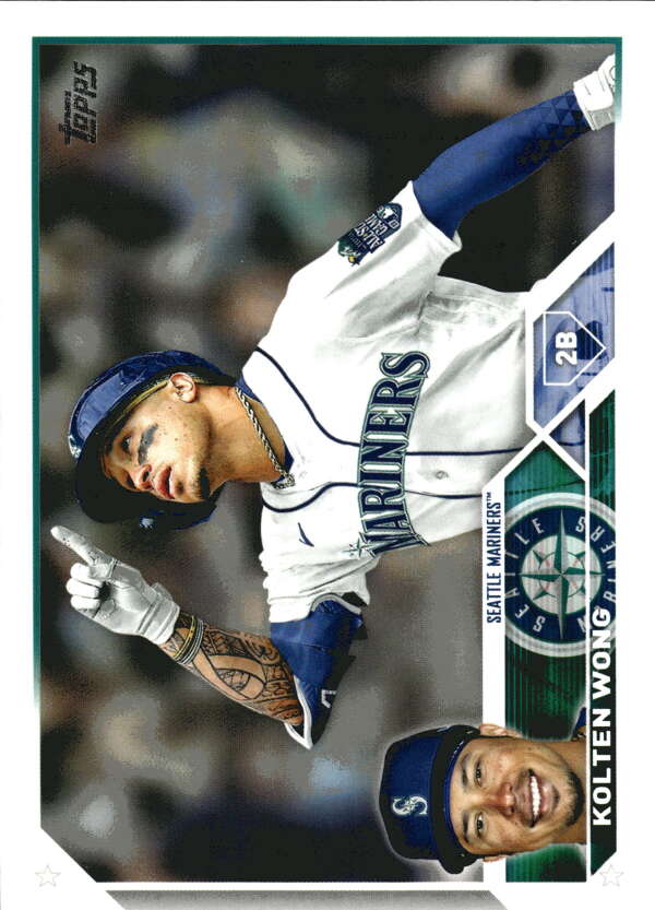 2023 Topps Baseball #407 Kolten Wong Seattle Mariners Image 1