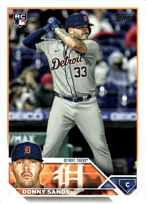 2023 Topps Baseball #416 Donny Sands RC Rookie Detroit Tigers Image 1