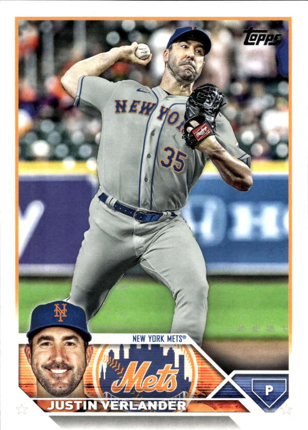 2023 Topps Baseball #425 Justin Verlander New York Mets Image 1