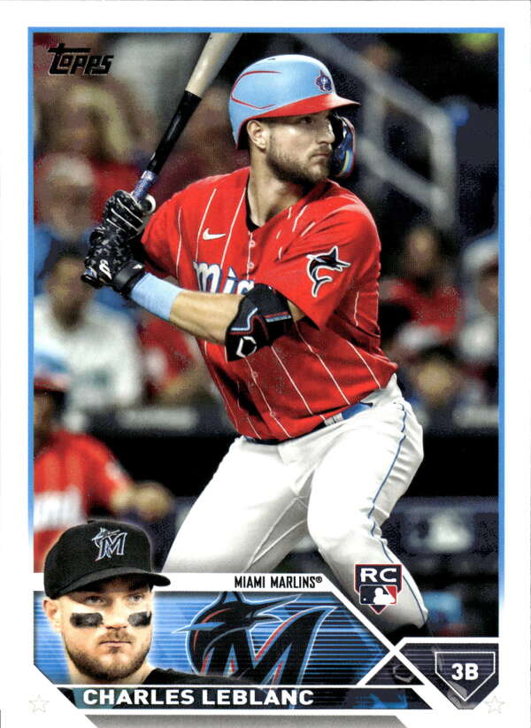 2023 Topps Baseball #446 Charles Leblanc RC Rookie Miami Marlins Image 1