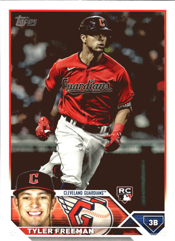2023 Topps Baseball #462 Tyler Freeman RC Rookie Cleveland Guardians Image 1