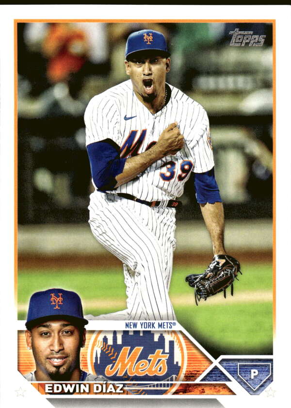 2023 Topps Baseball #482 Edwin Diaz New York Mets Image 1