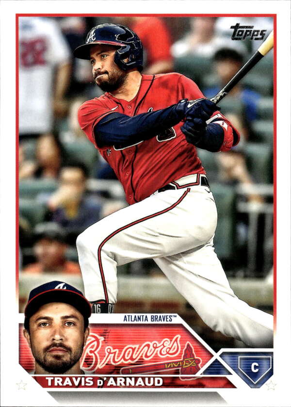 2023 Topps Baseball #483 Travis d'Arnaud Atlanta Braves Image 1