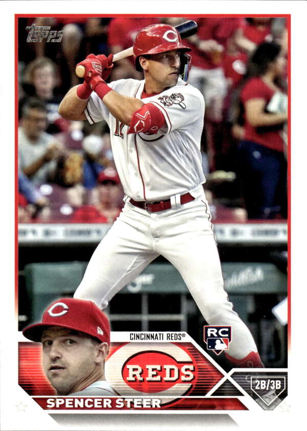 2023 Topps Baseball #489 Spencer Steer RC Rookie Cincinnati Reds Image 1