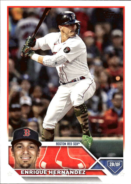 2023 Topps Baseball  #497 Enrique Hernandez  Boston Red Sox  Image 1