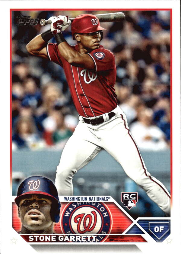 2023 Topps Baseball #498 Stone Garrett RC Rookie Washington Nationals Image 1