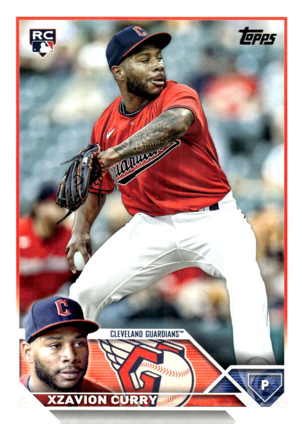 2023 Topps Baseball #513 Xzavion Curry RC Rookie Cleveland Guardians Image 1