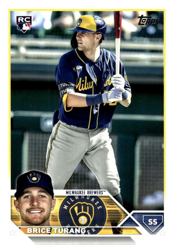 2023 Topps Baseball #530 Brice Turang RC Rookie Milwaukee Brewers Image 1