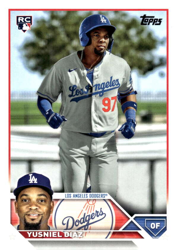 2023 Topps Baseball #536 Yusniel Diaz RC Rookie Los Angeles Dodgers Image 1