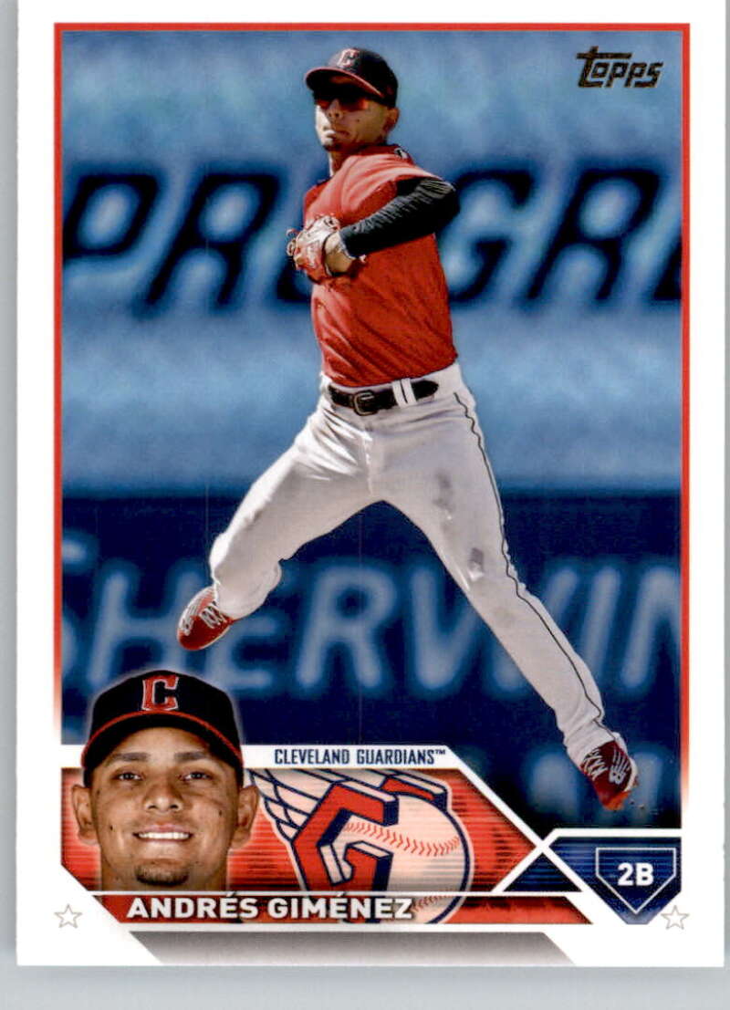 2023 Topps Baseball #575 Andres Gimenez Cleveland Guardians Image 1