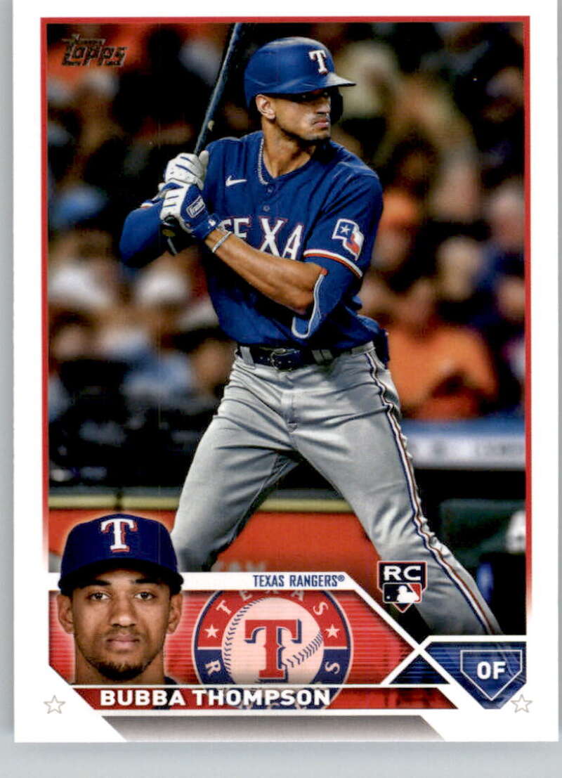 2023 Topps Baseball #597 Bubba Thompson RC Rookie Texas Rangers Image 1