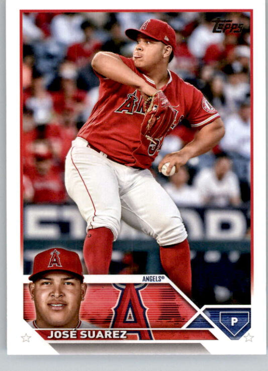 2023 Topps Baseball  #609 Jose Suarez  Los Angeles Angels  Image 1