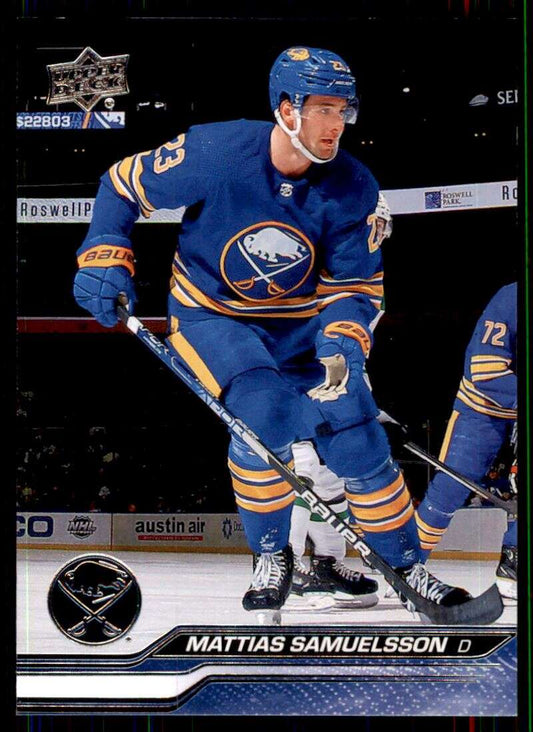 2023-24 Upper Deck Hockey #22 Mattias Samuelsson  Buffalo Sabres  Image 1