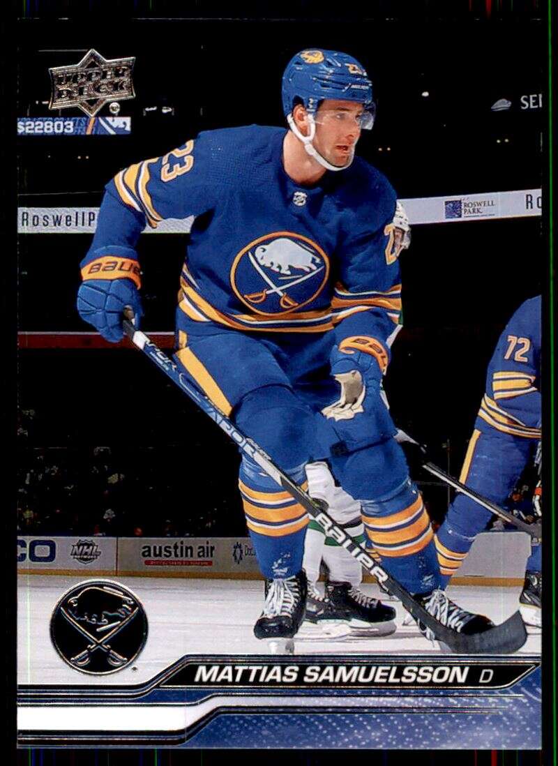 2023-24 Upper Deck Hockey #22 Mattias Samuelsson Buffalo Sabres Image 1