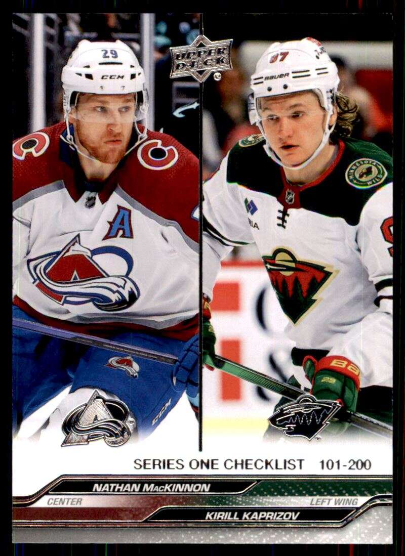 2023-24 Upper Deck Hockey #200 Nathan MacKinnon/Kirill Kaprizov CL Colorado Avalanche/Minnesota Wild Image 1
